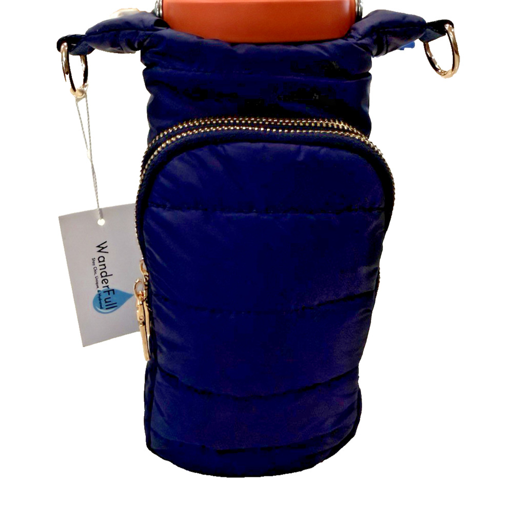 WanderFull Navy Blue HydroBag NWT Crossbody Water Bottle Carrier